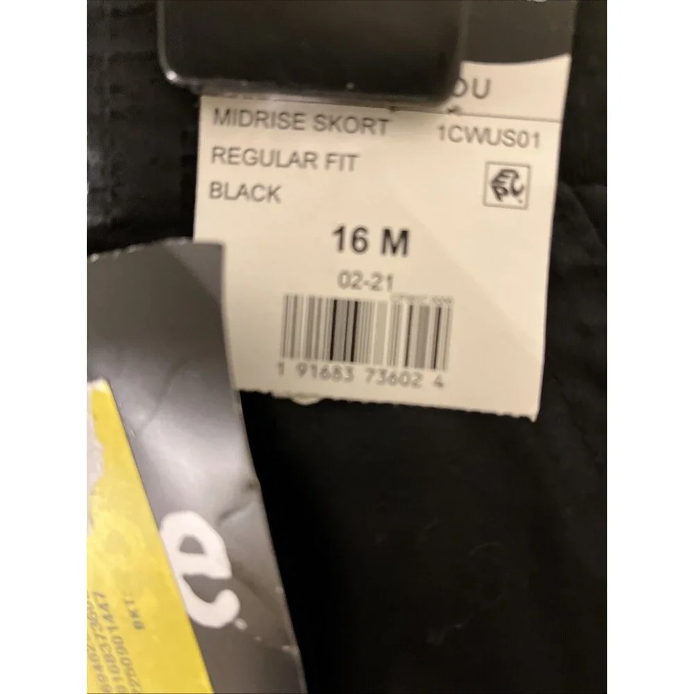 Lee Womens Black Mid Rise Regular Fit Cargo Skort With Pockets Size 16 M